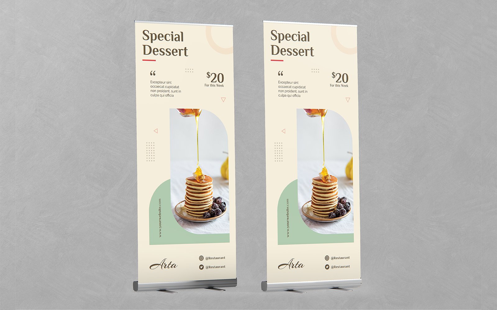 Food Roll up Banner PSD Templates