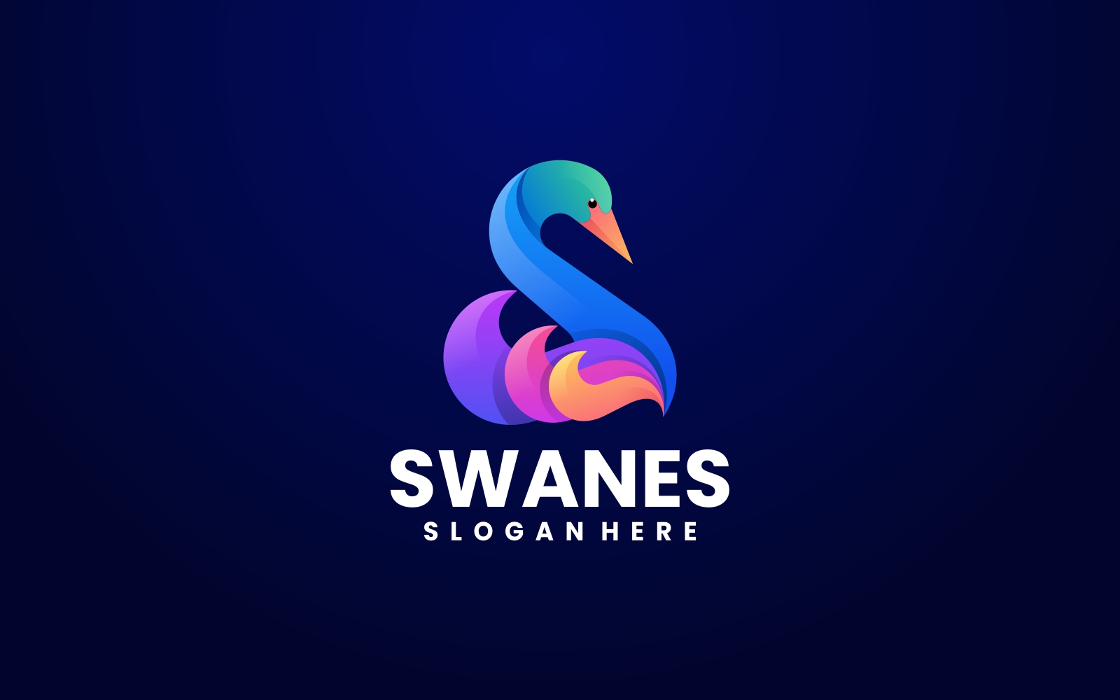 Swan Colorful Gradient Logo