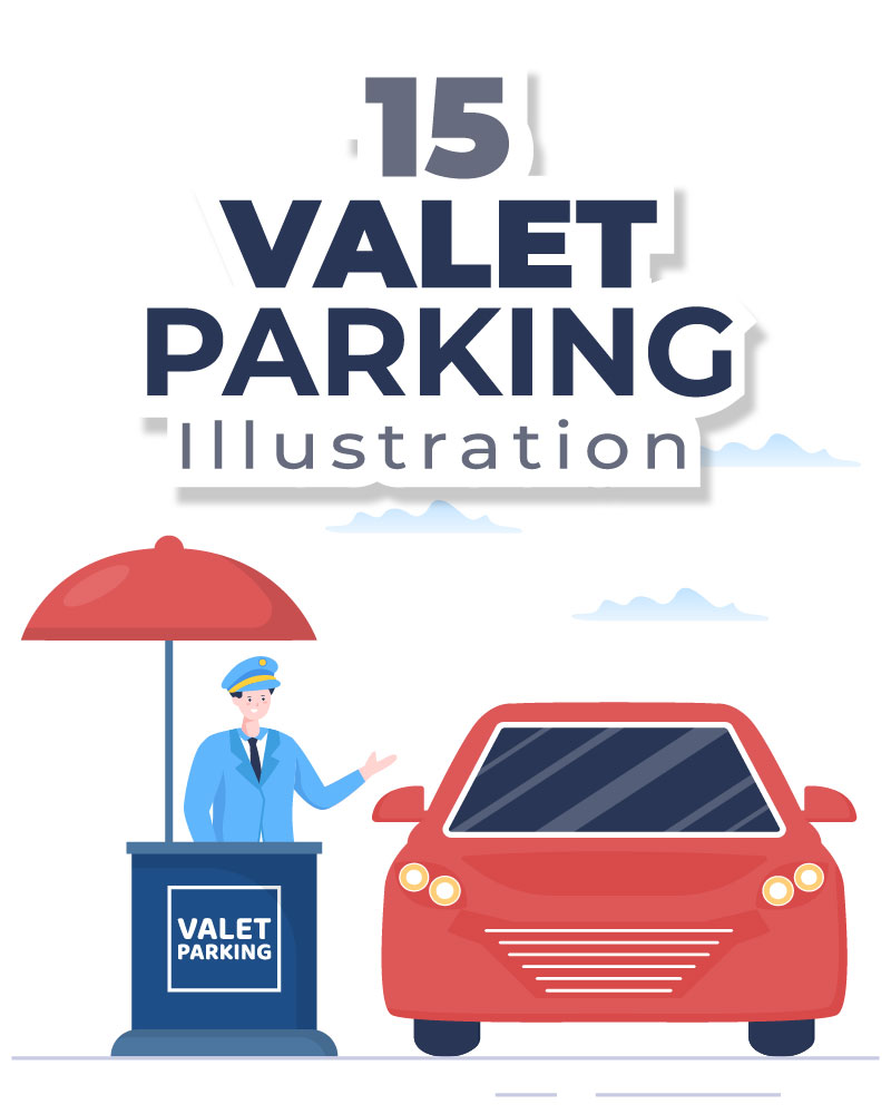 Premium Vector  Valet parking with ticket image and multiple cars on  public car park in flat cartoon illustration