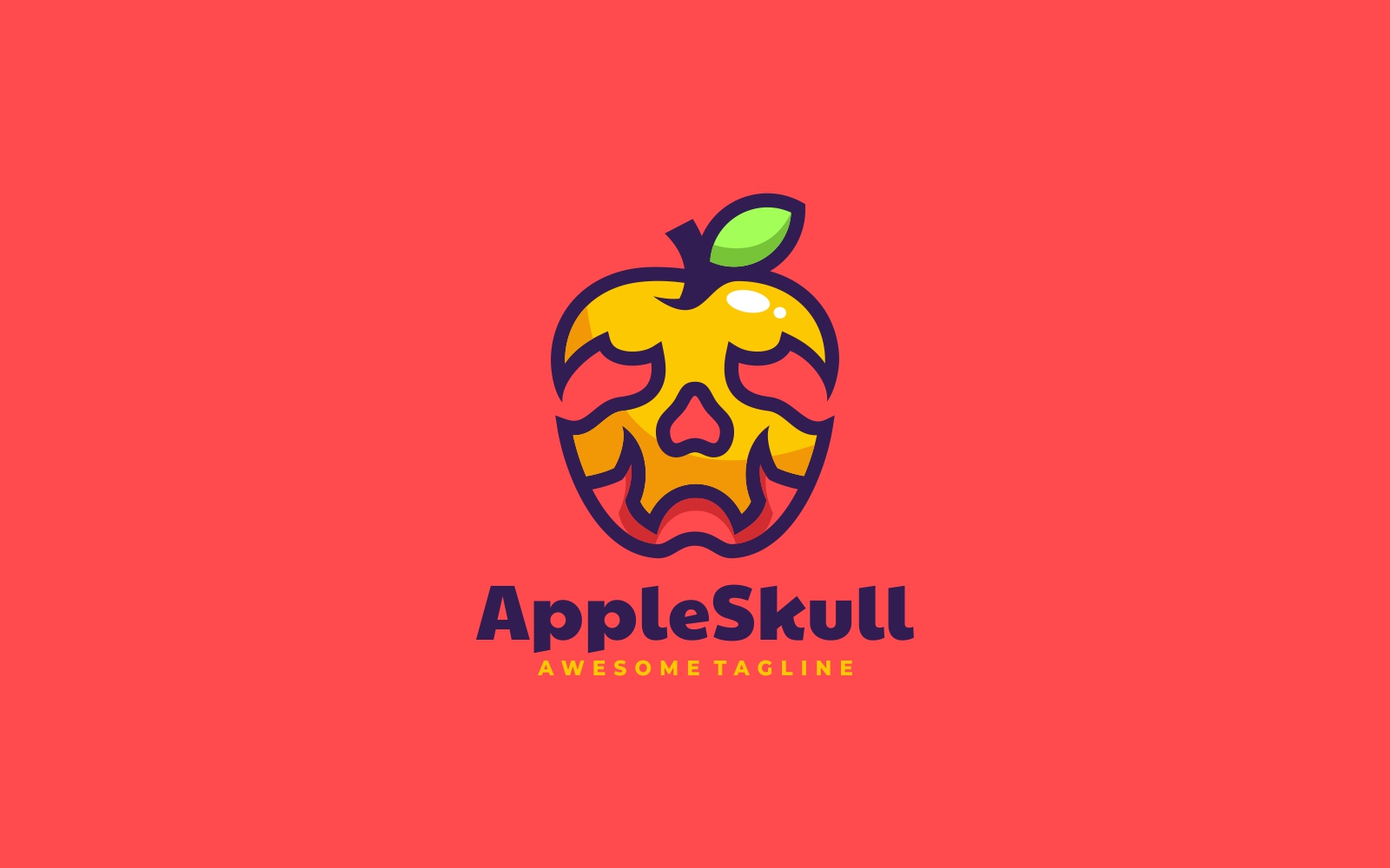 Apple Skull Simple Mascot Logo