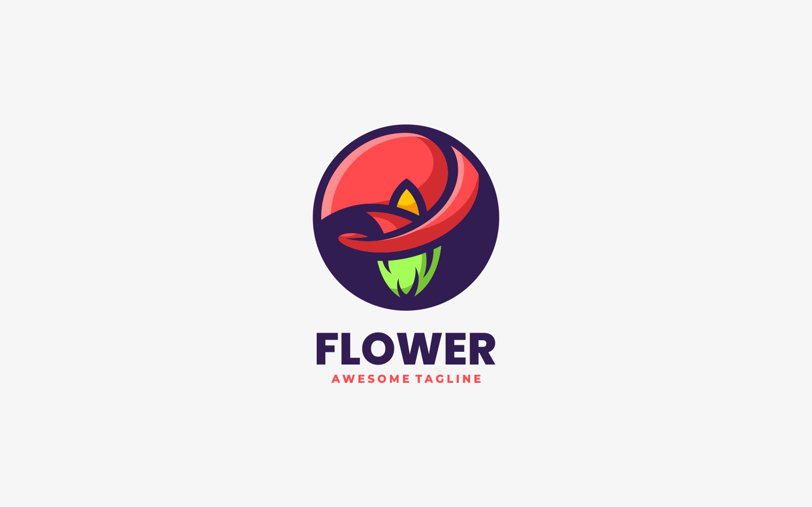 Flowers Simple Mascot Logo Design