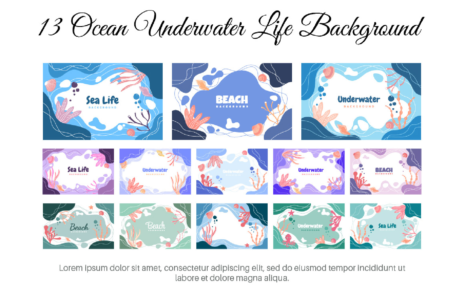 13 Ocean Underwater Life Background