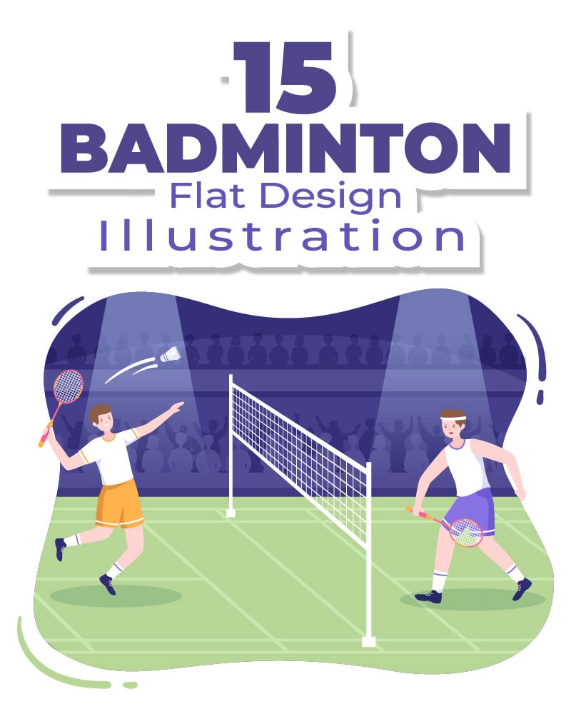 15 Badminton Player Design Illustration