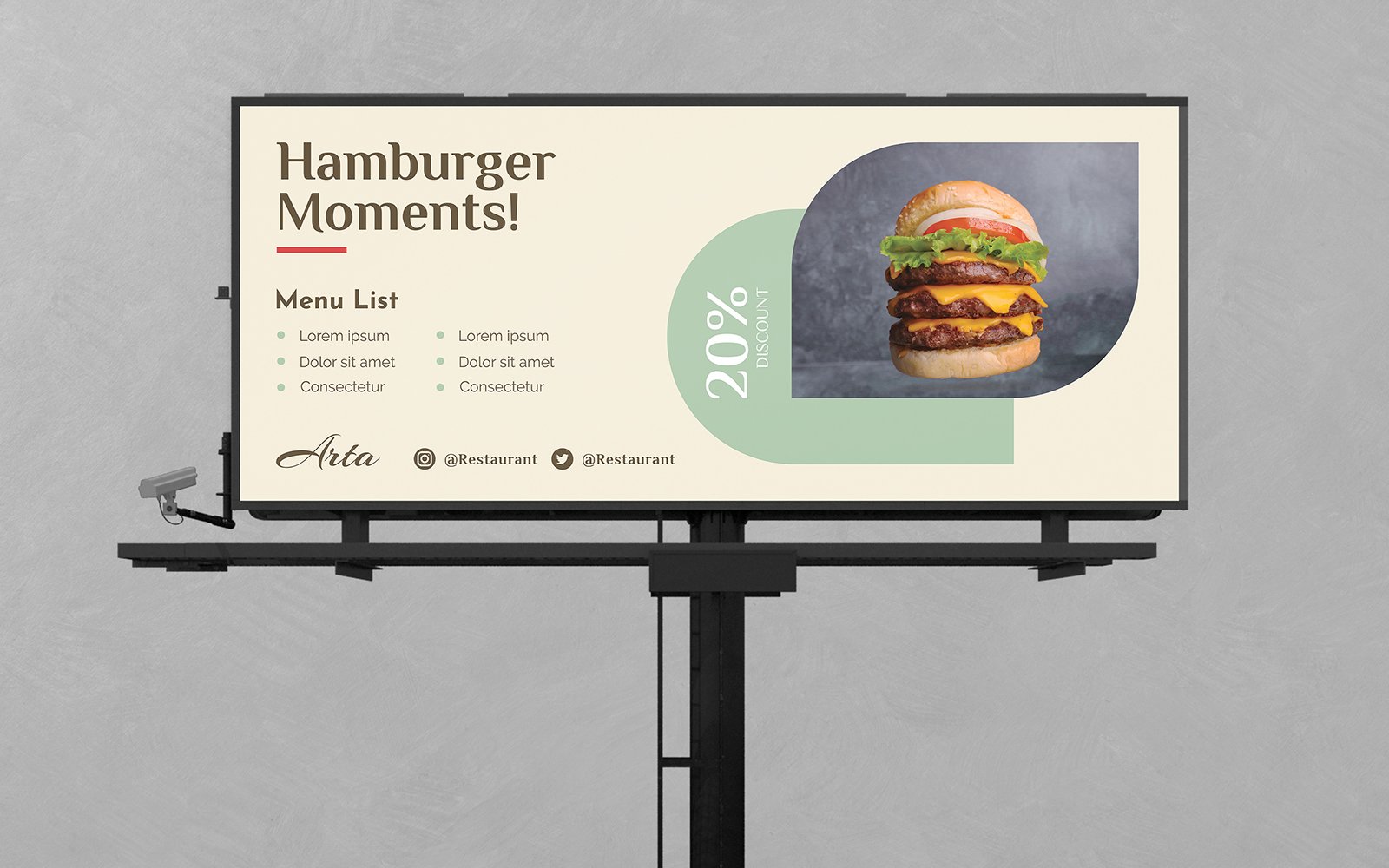 Hamburger Food Billboard Templates