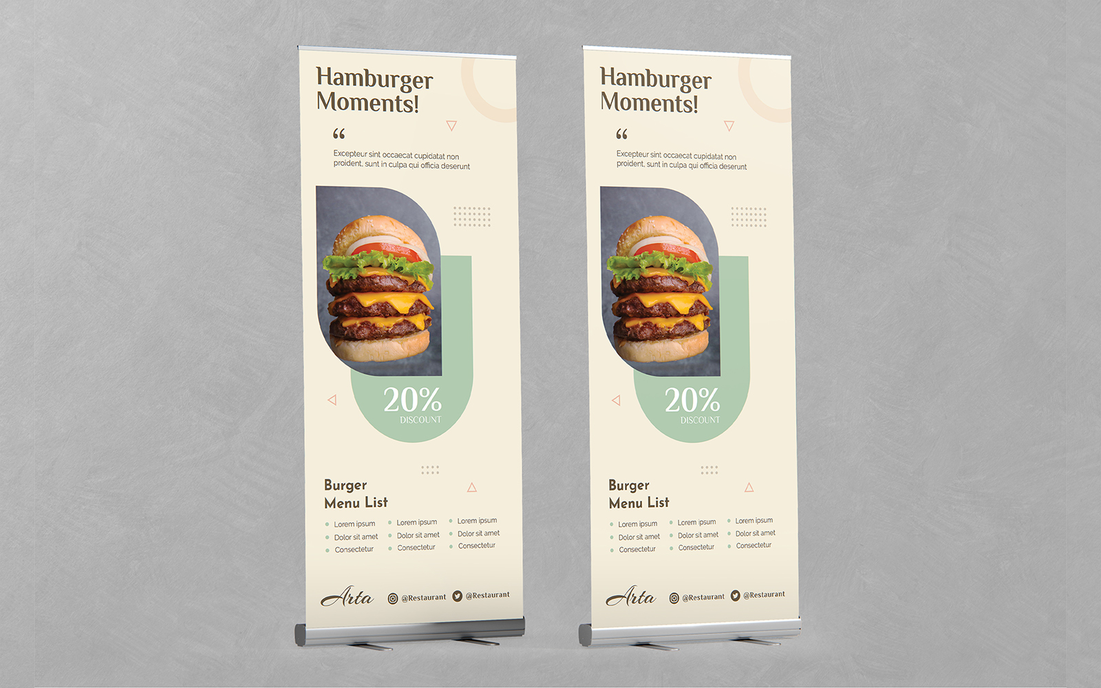 Hamburger Food Roll Up Banner Templates