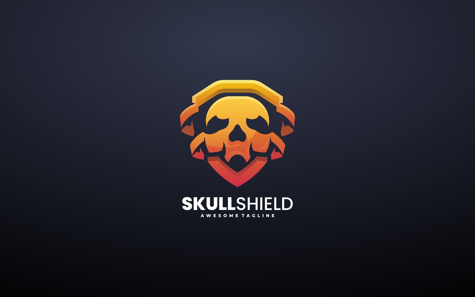 Skull Shield Gradient Logo