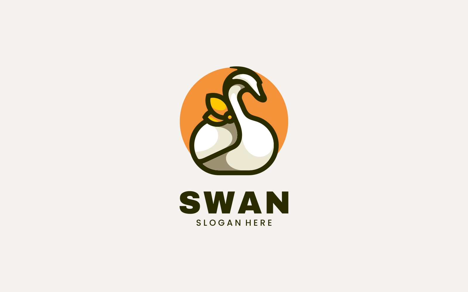 Vector Swan Simple Mascot Logo