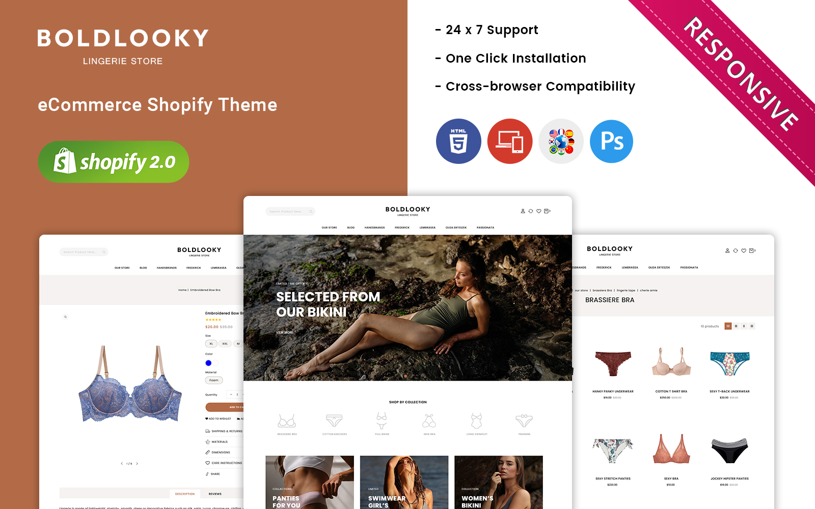 Boldlooky - Lingerie & Bikini Store Shopify Theme