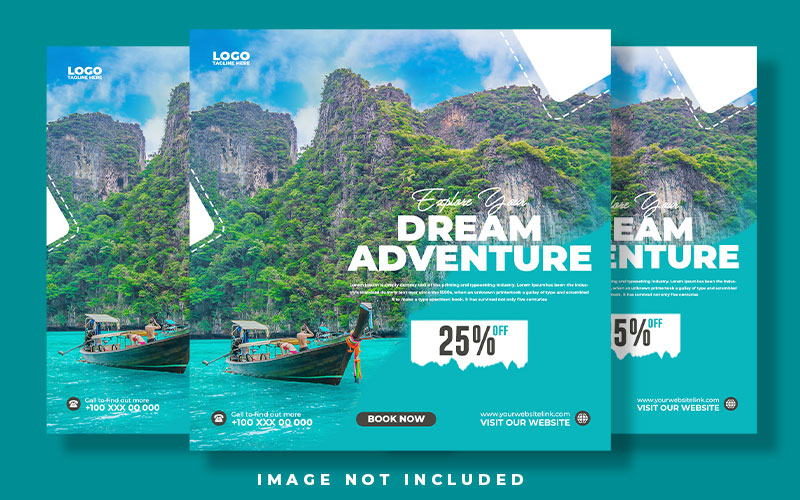 Travel And Tourism Social Media Post Design Template