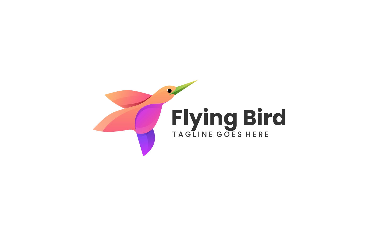 Flying Bird Gradient Colorful Logo Design