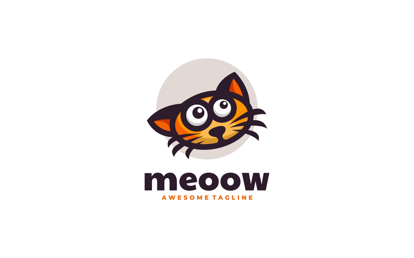 Meow Simple Mascot Logo Style