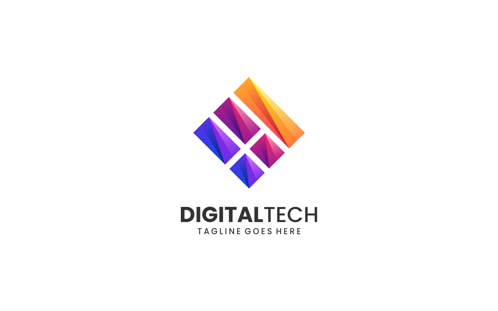 Digital Tech Gradient Colorful Logo
