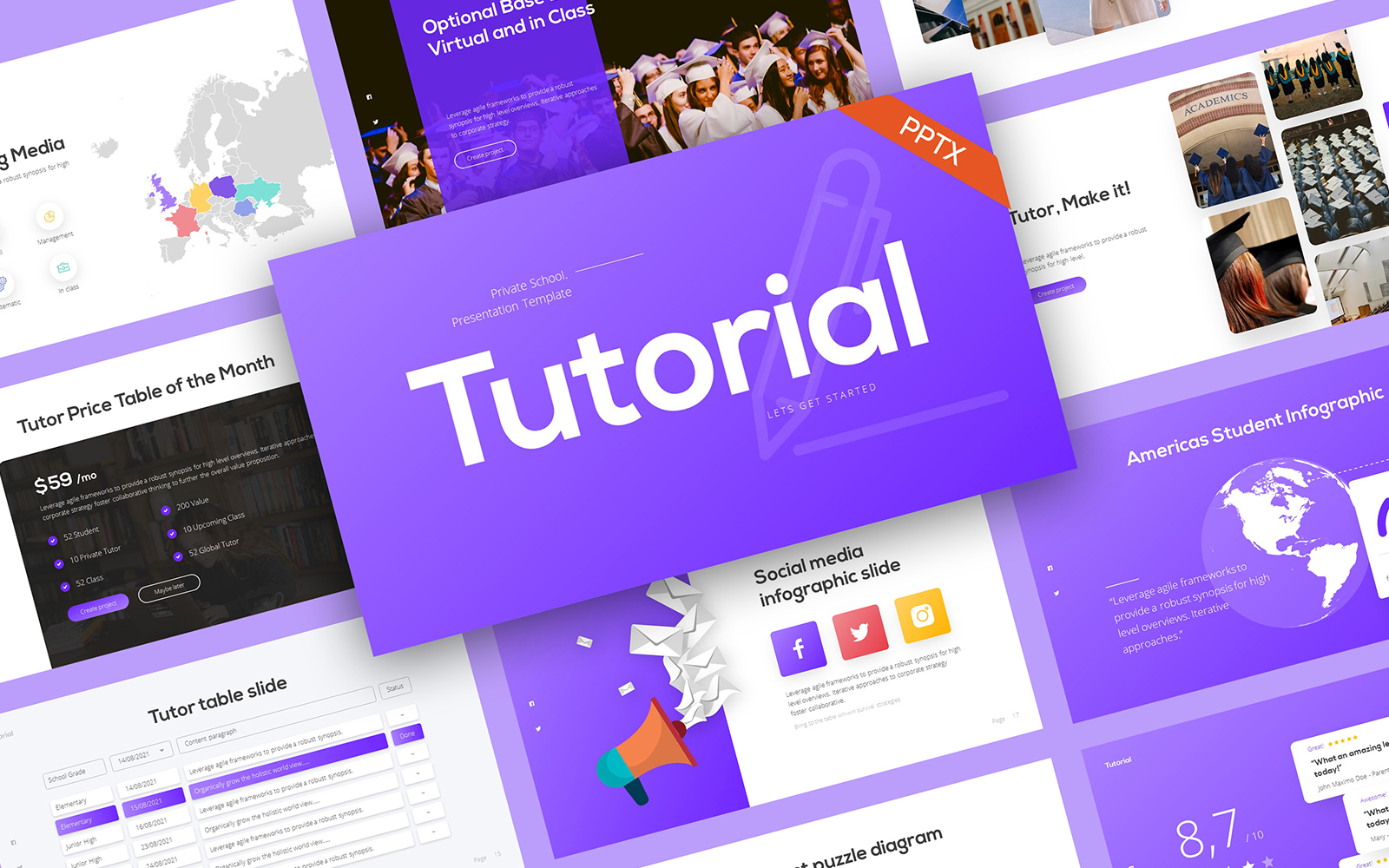 Tutorial Private School PowerPoint Template