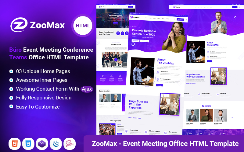 ZooMax - Event Meeting Conference Office HTML Template