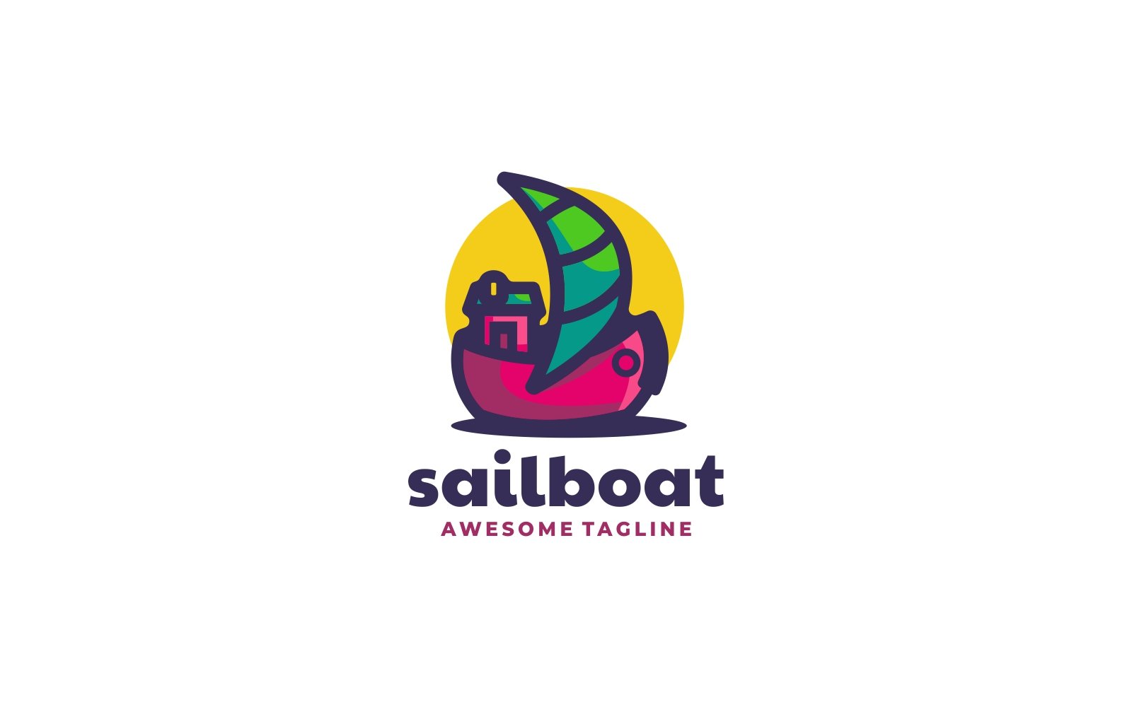 Sailboat Simple Mascot Logo