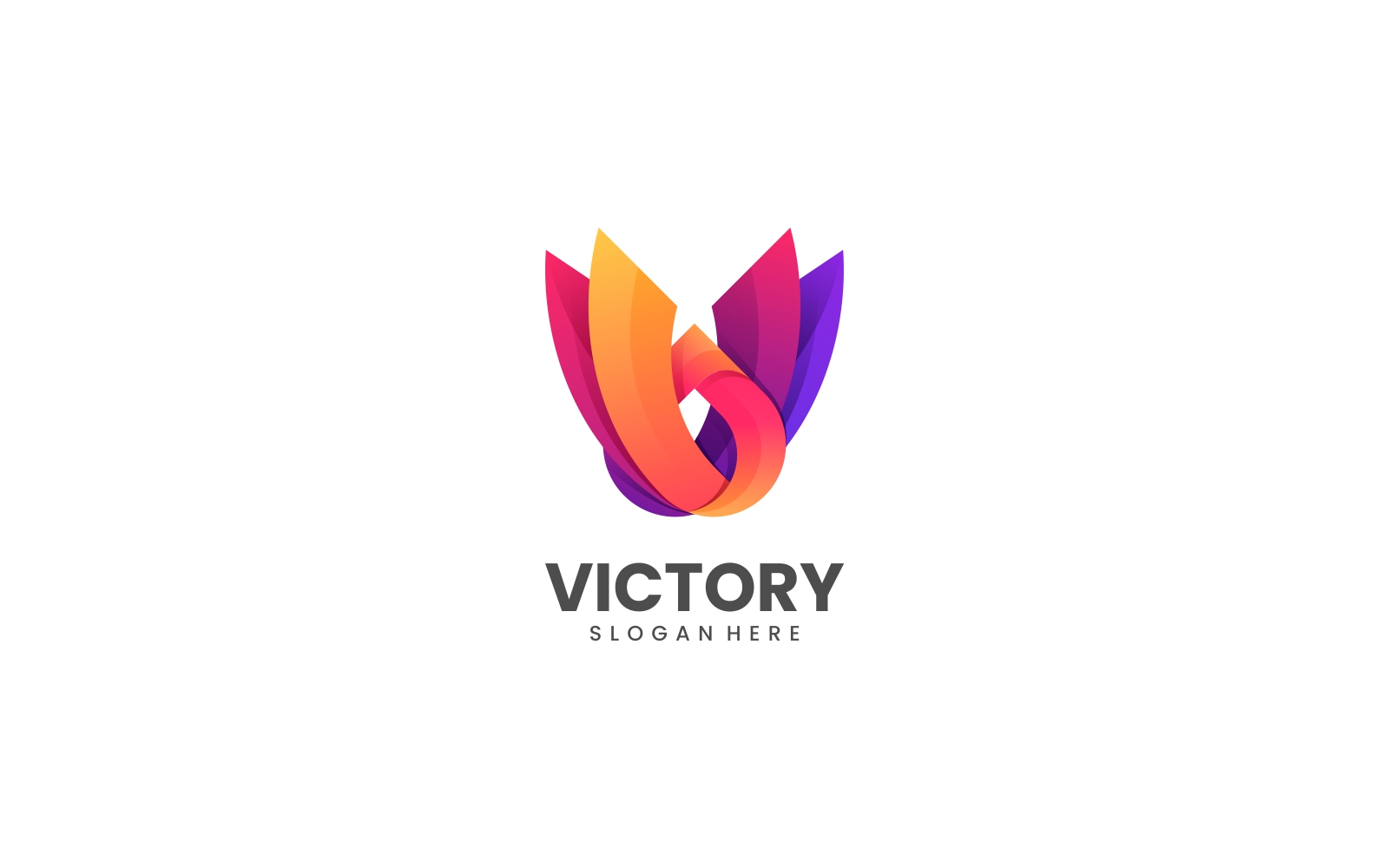 Letter V Gradient Colorful Logo Template