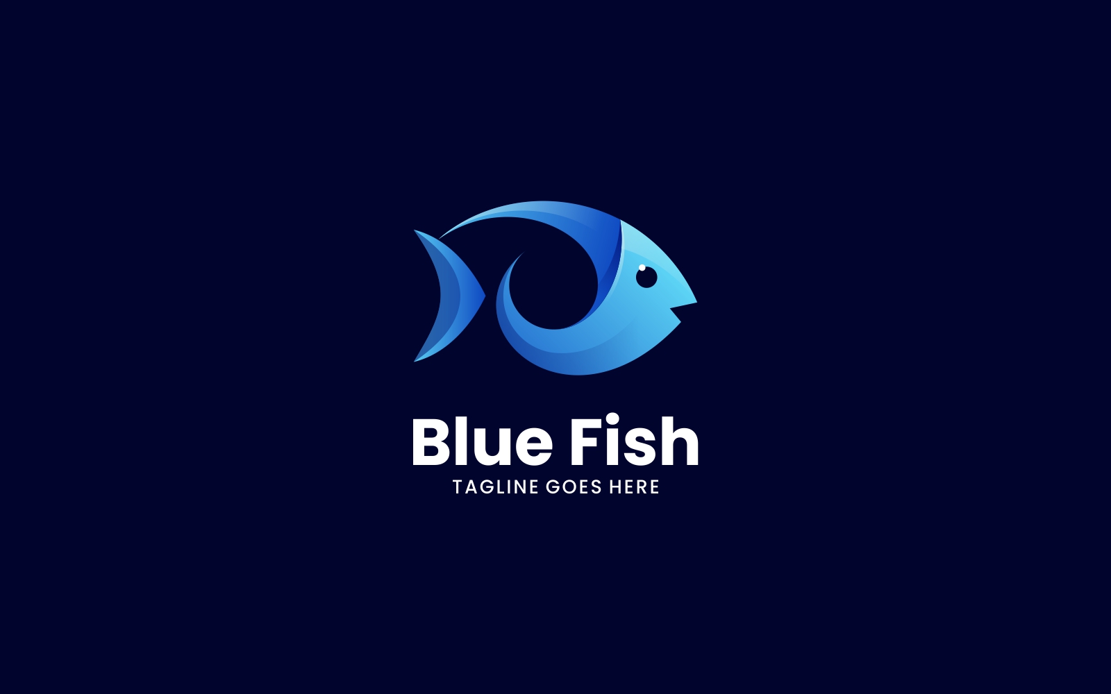 Blue Fish Gradient Logo Design