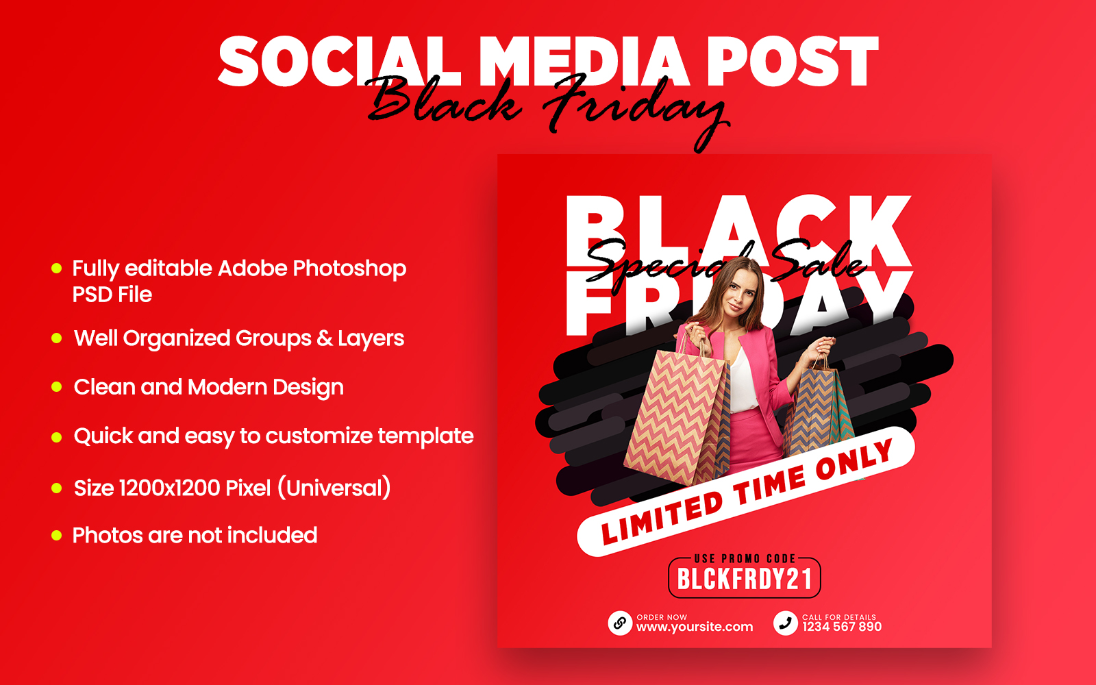 Black Friday Social Media Post PSD Template