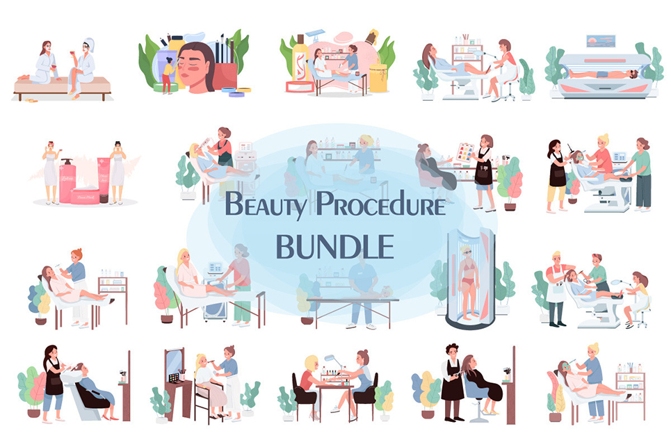 Beauty Procedure Illustration Bundle