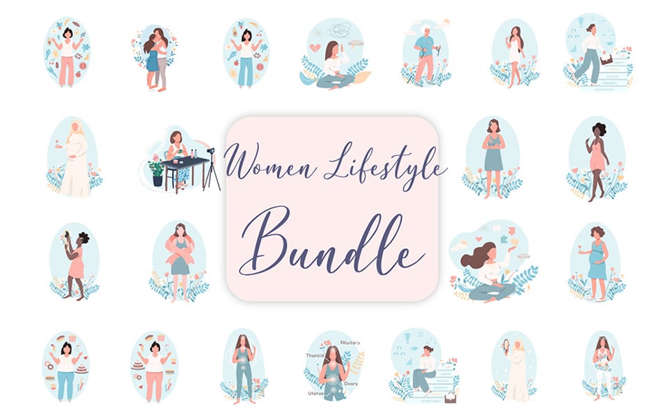 Women Lifestyle Illustrations Bundle