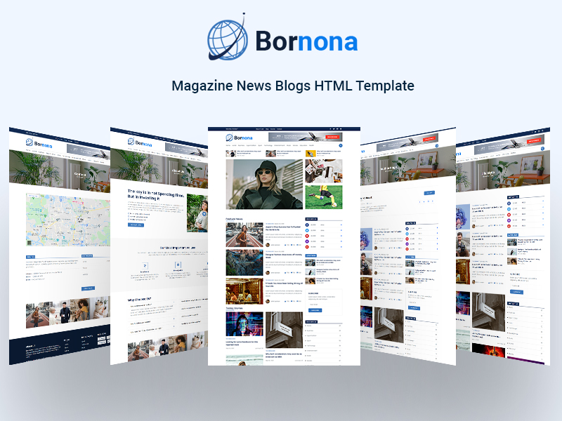 Bornona-Magazine News Blogs HTML Template