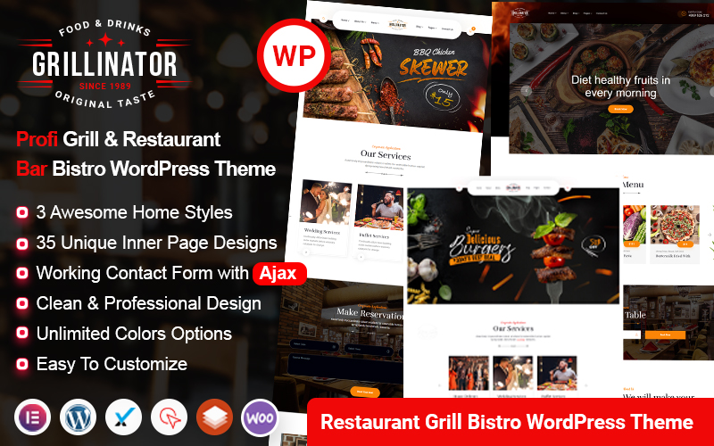 Grillinator - Food Grill Restaurant Elementor WordPress Theme