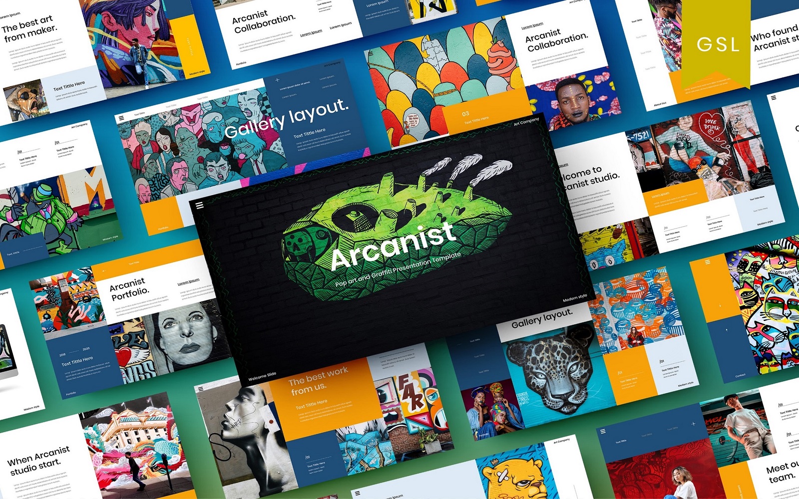 Arcanist - Pop art and Graffiti Google Slide Template*