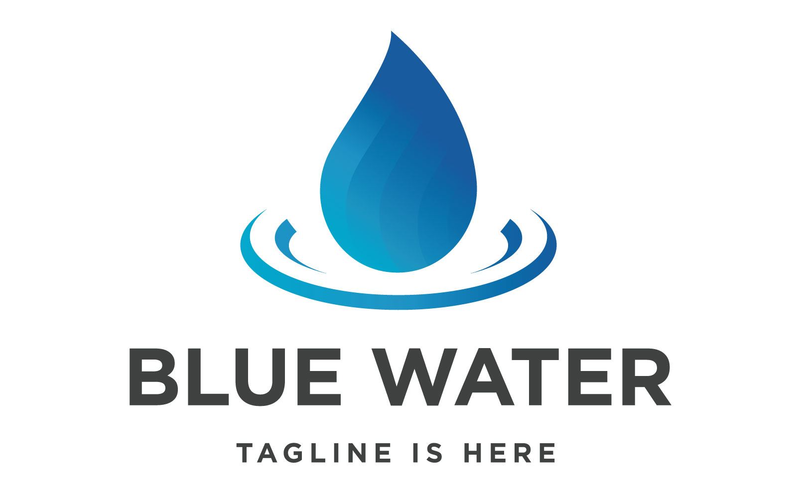 Blue Gradient Water Drop Logo