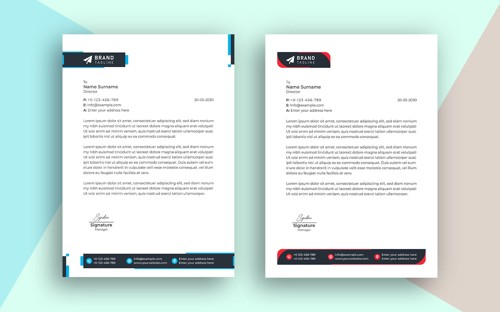 Corporate Identity Business Letterhead Template Simple Design and Vector Template Design