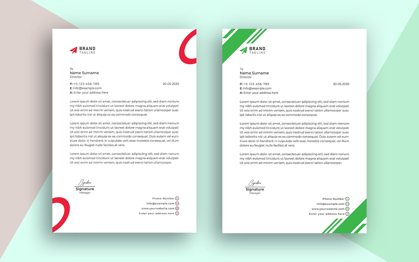 Corporate Business Letterhead Design Template for your Project or Service