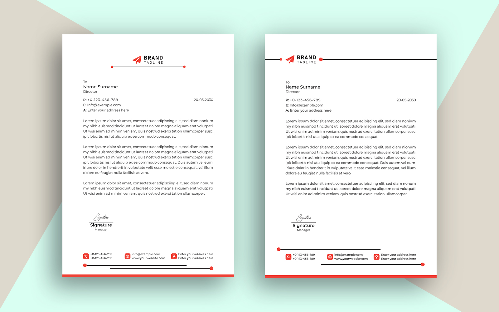 Creative Corporate Business Letterhead Template Design
