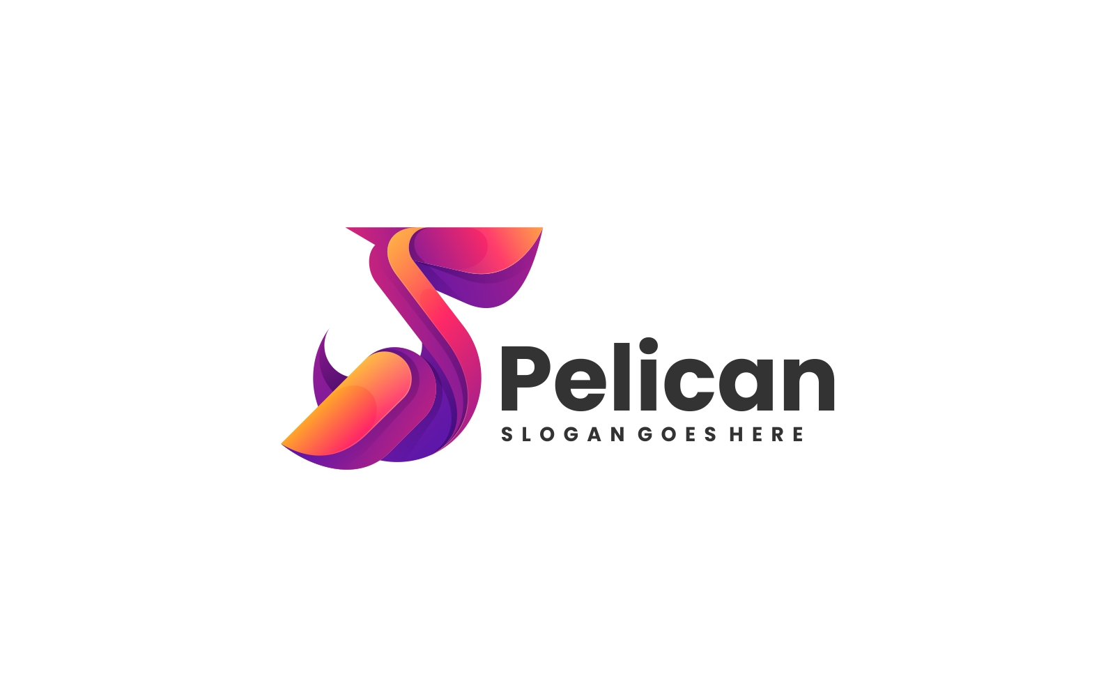 Vector Pelican Gradient Colorful Logo