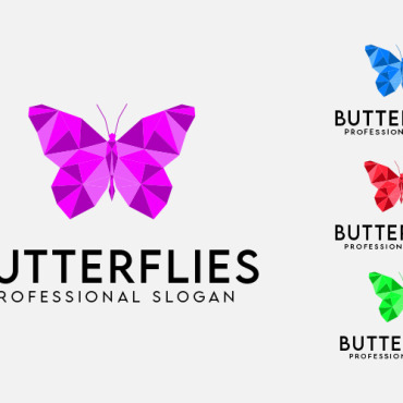 Butterfly Poly Logo Templates 247139