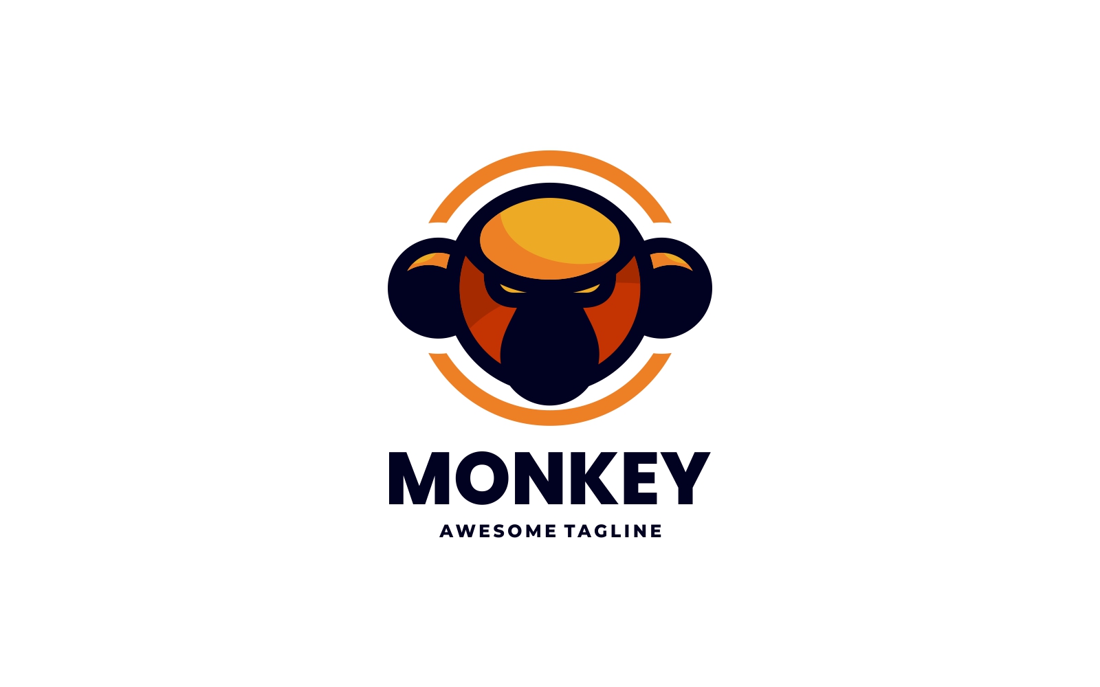 Monkey Head Simple Mascot Logo