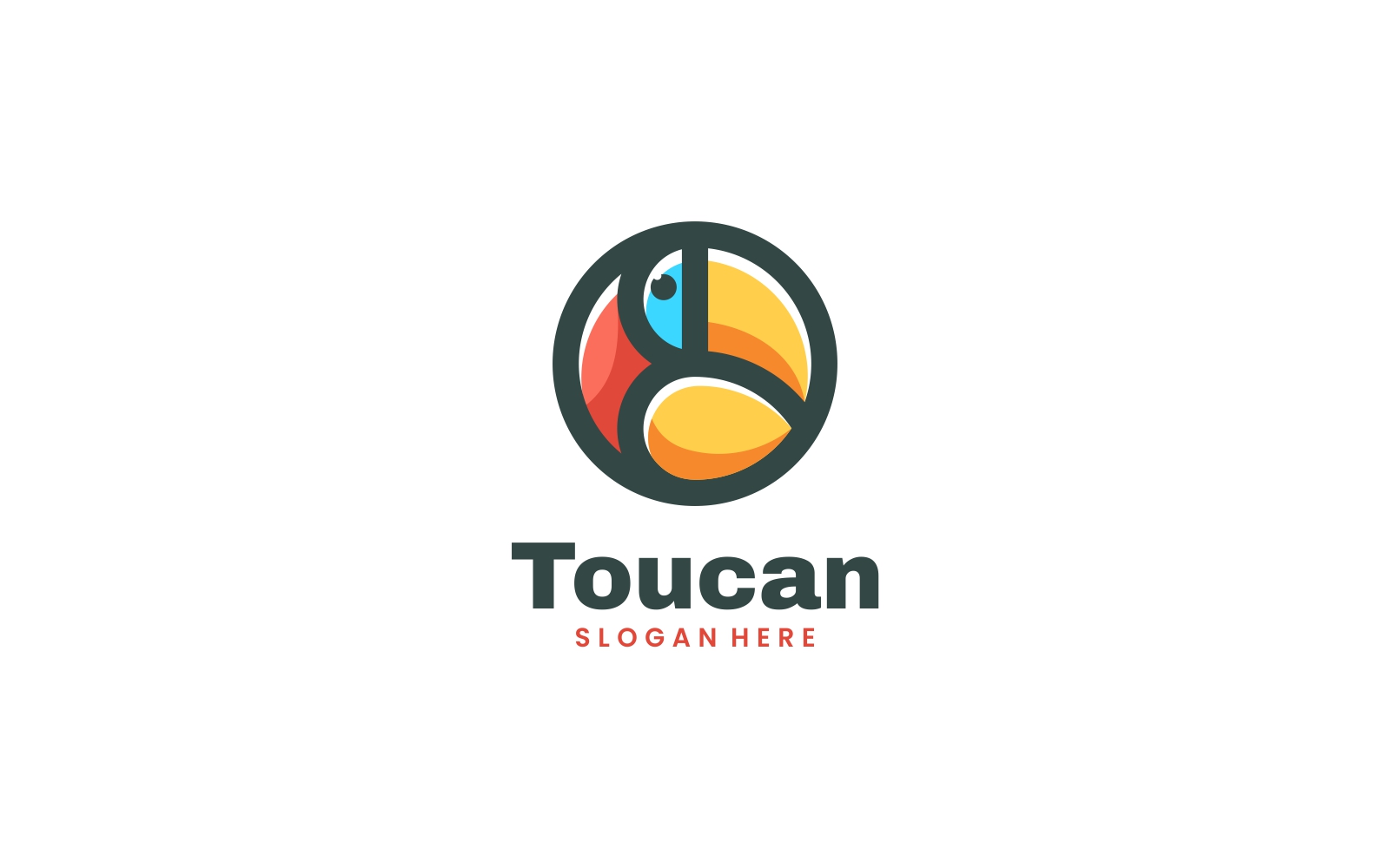 Circle Toucan Simple Mascot Logo