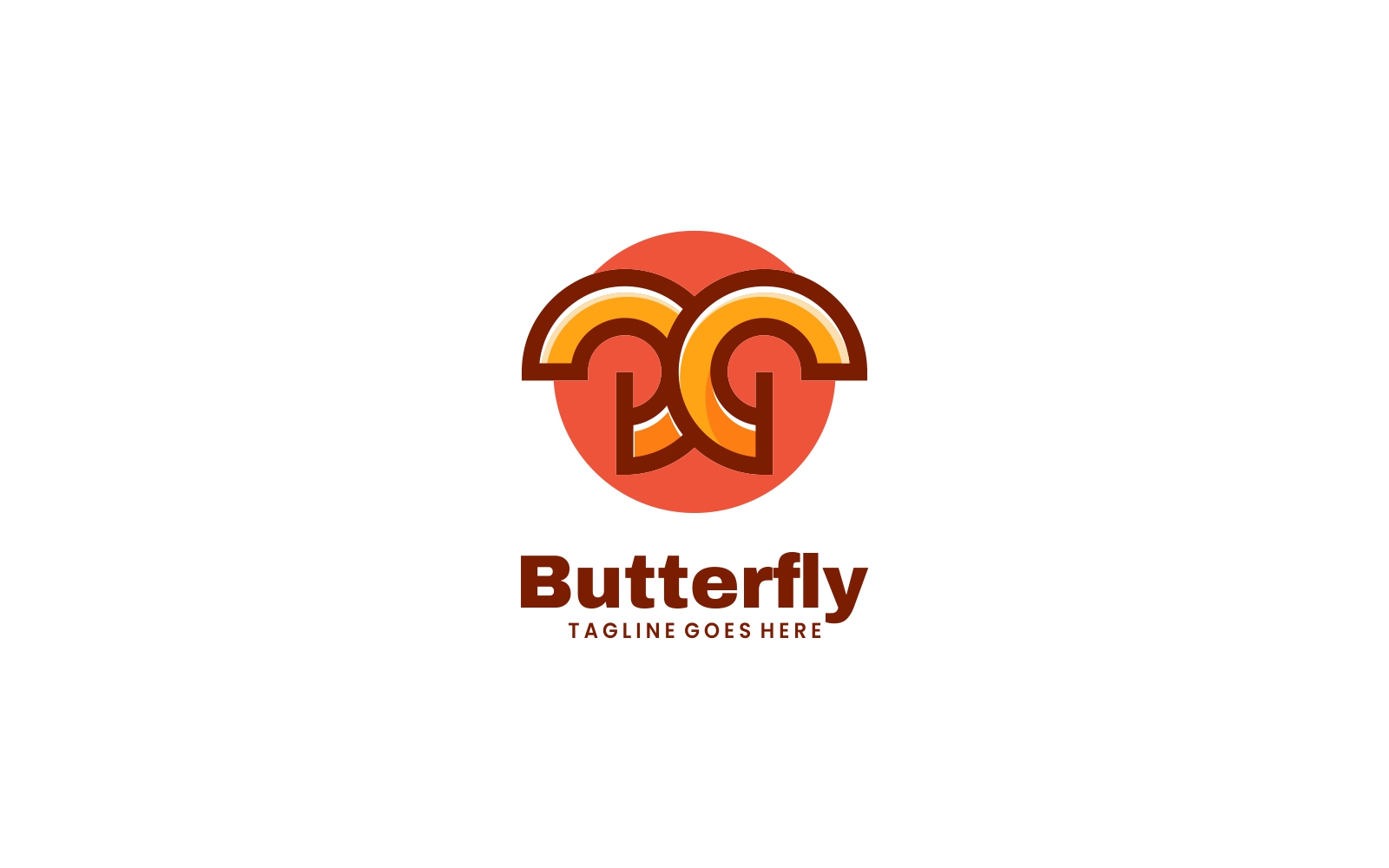 Abstract Butterfly Simple Mascot Logo