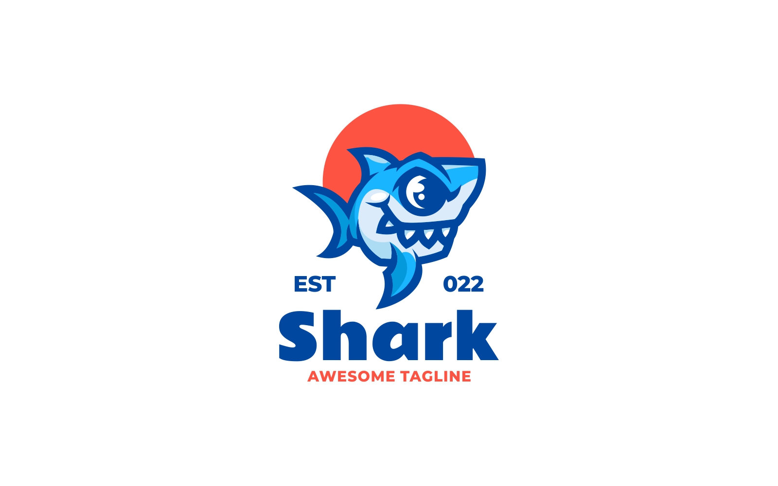 Shark Simple Mascot Logo Template
