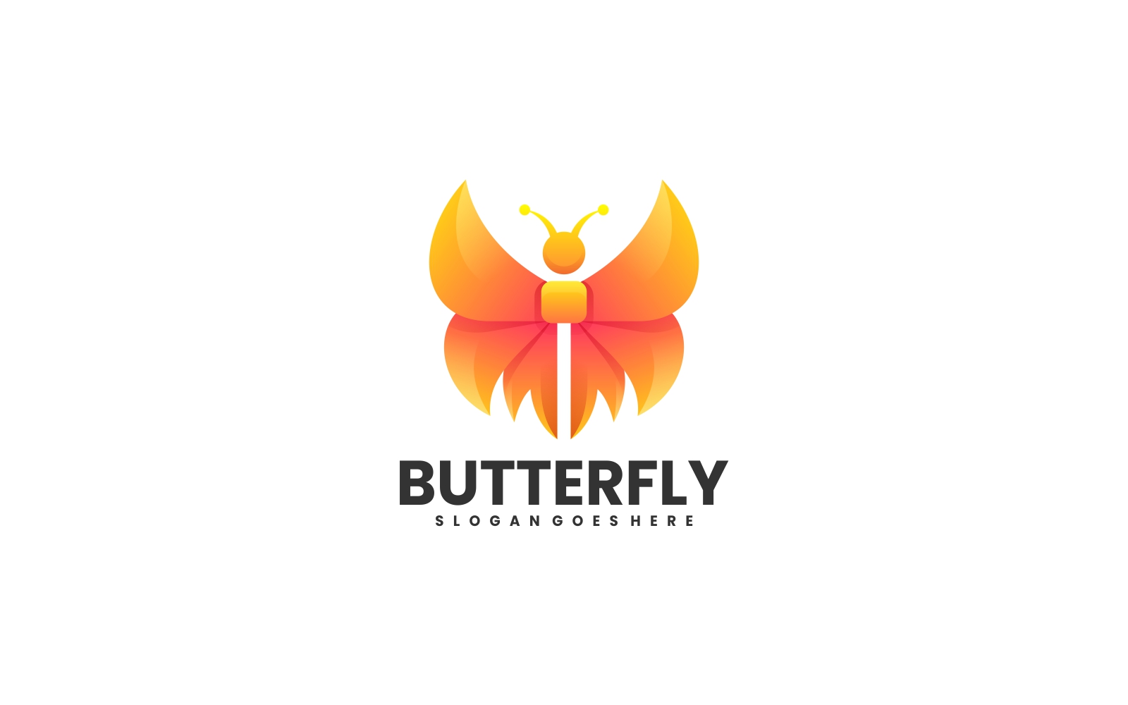 Vector Butterfly Gradient Color Logo Design