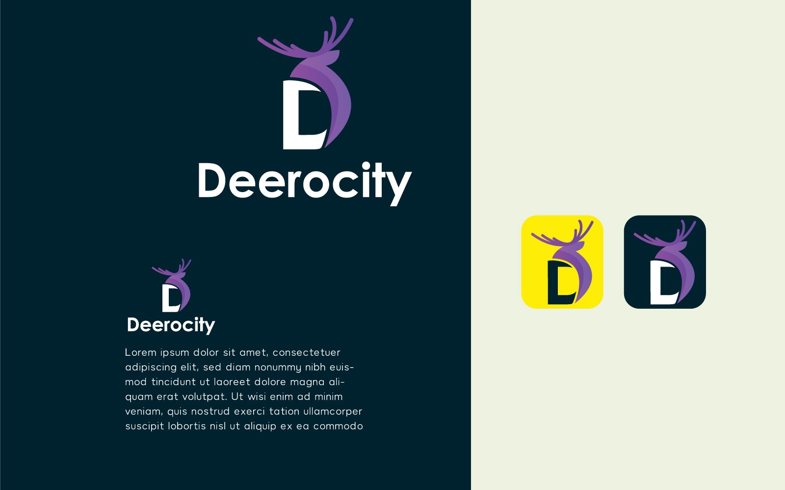Deerocity Logo Design Concept For  Deer Animal