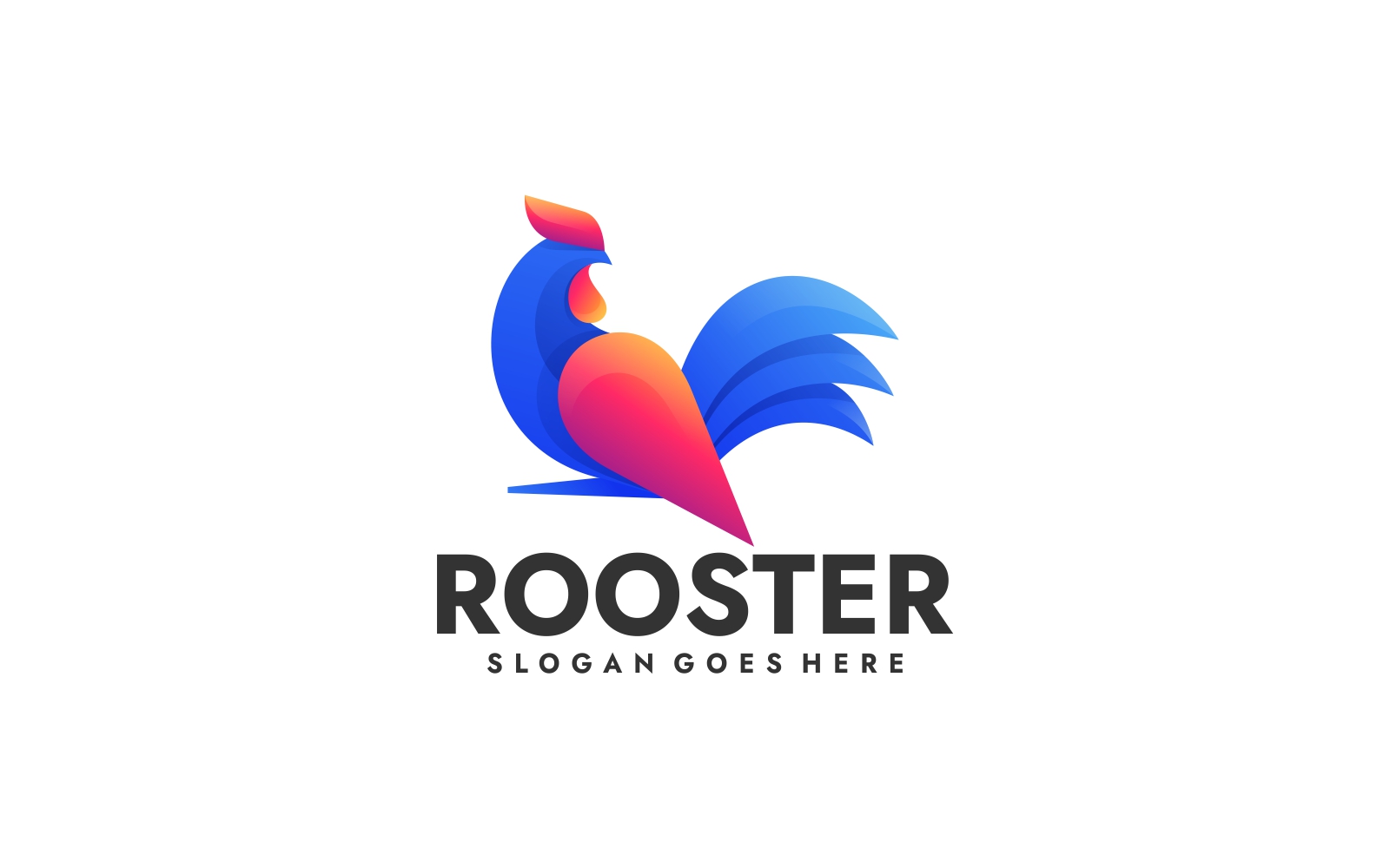 Vector Rooster Gradient Color Logo Template
