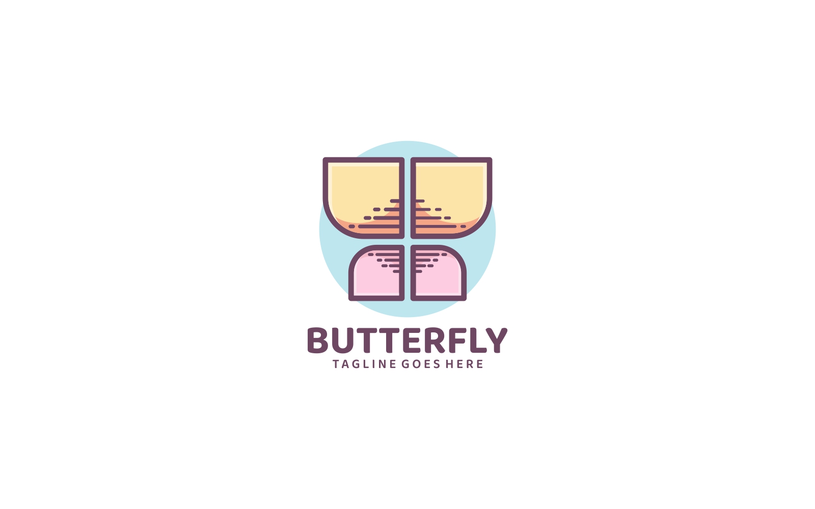 Butterfly Mascot Color Logo Template
