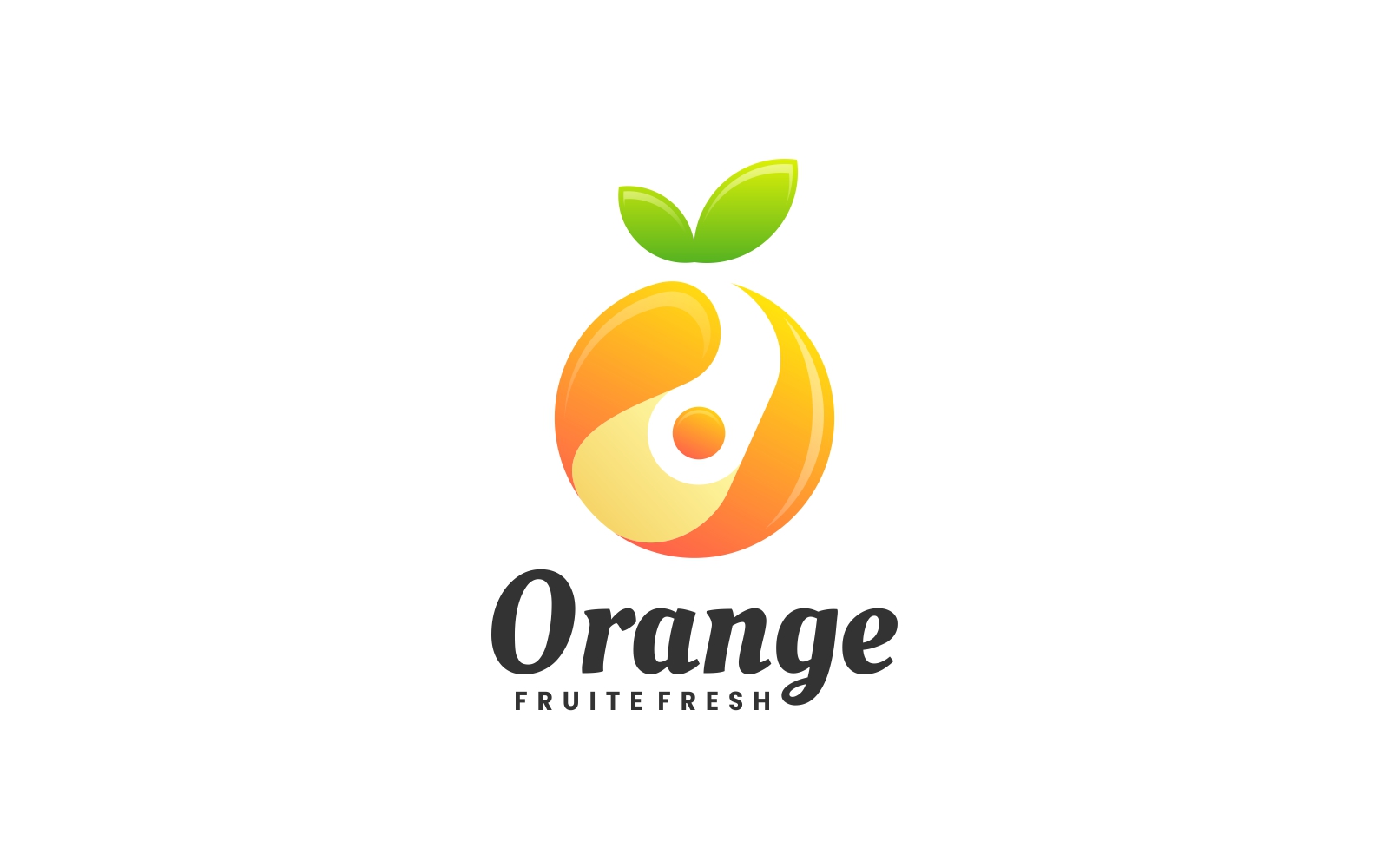 Orange Fruit Gradient Logo Style