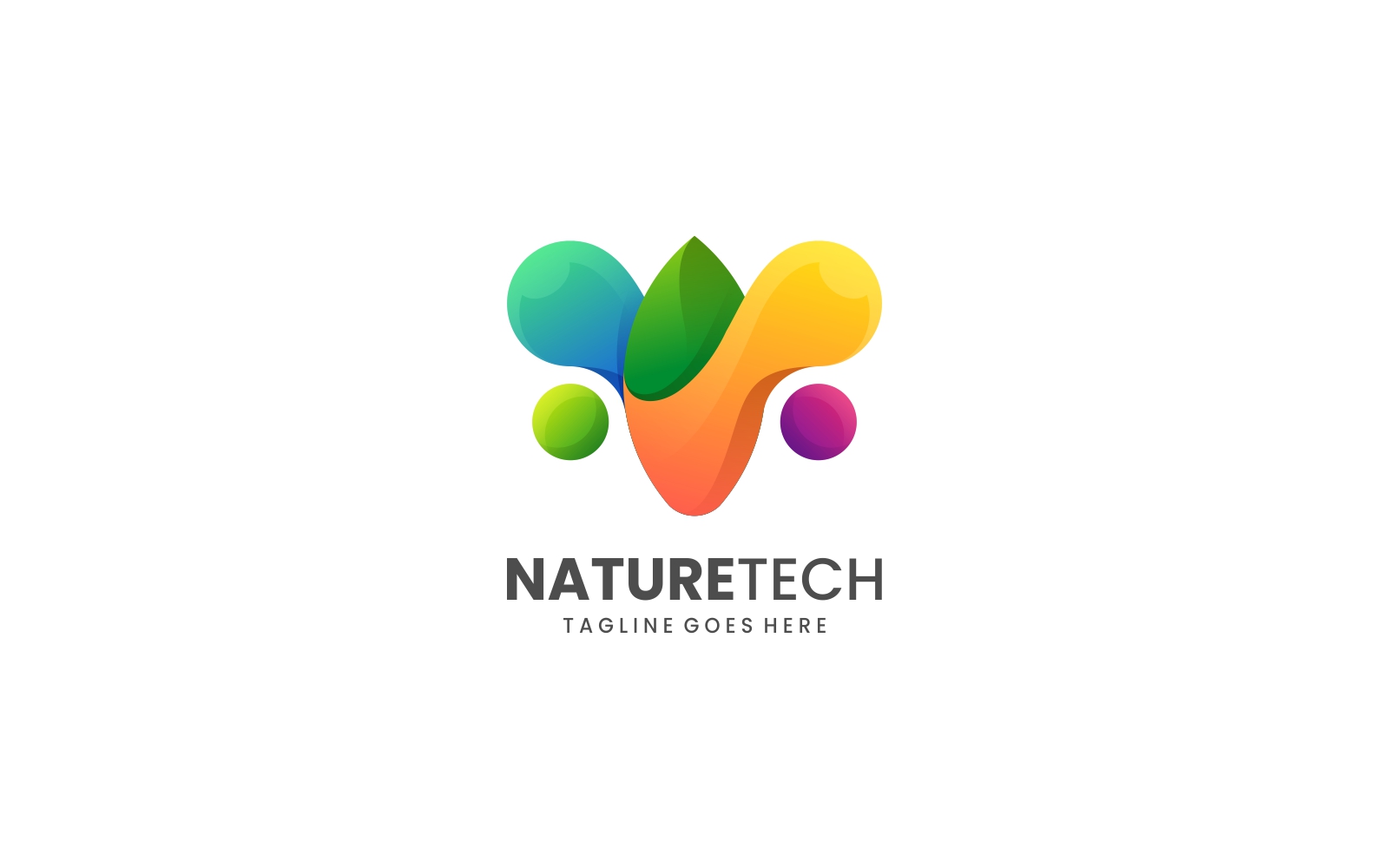 Nature Tech Gradient Colorful Logo