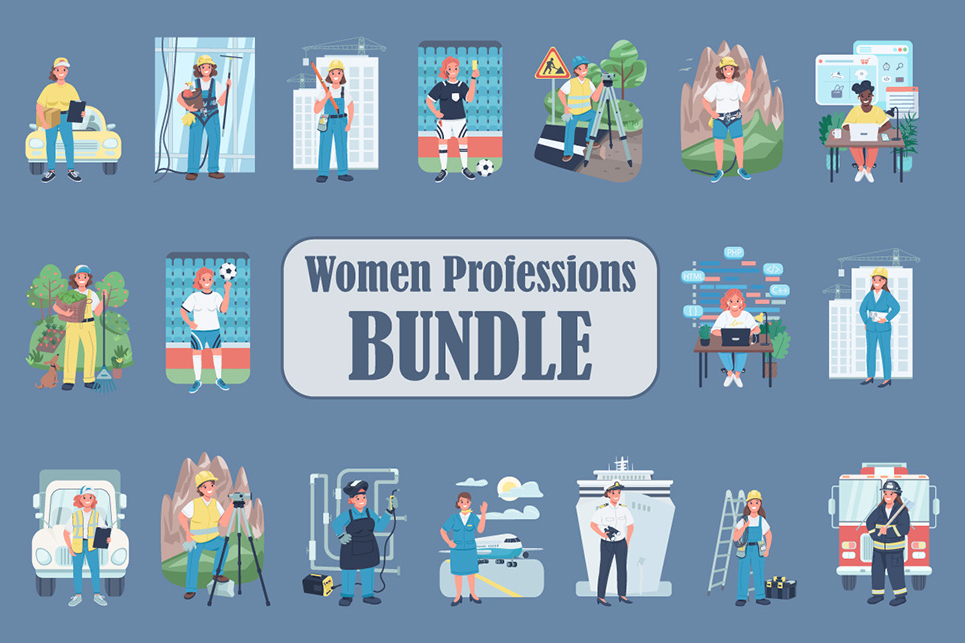 Women Professions Illustration Bundle