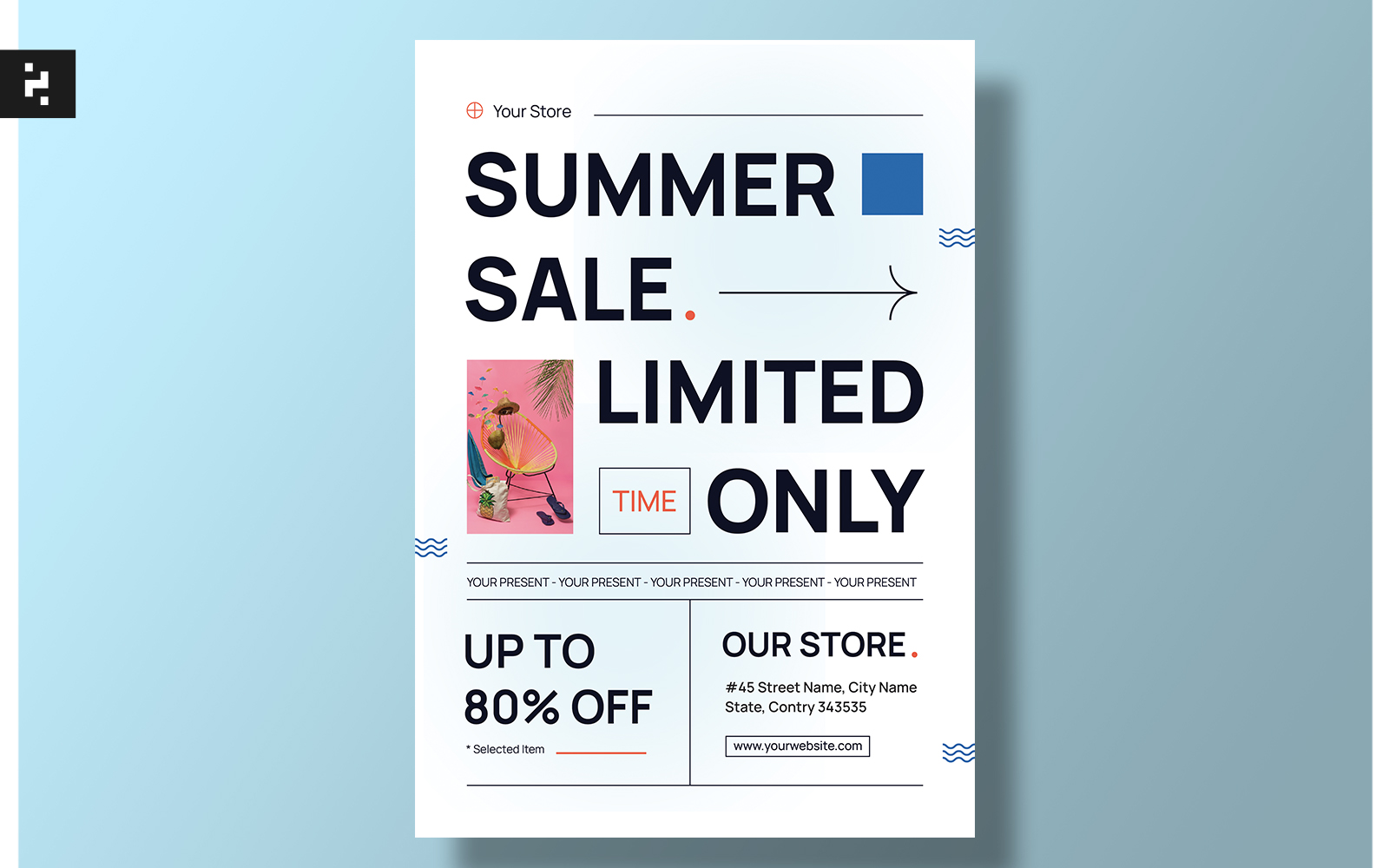 Minimal Summer Sale Flyer Template