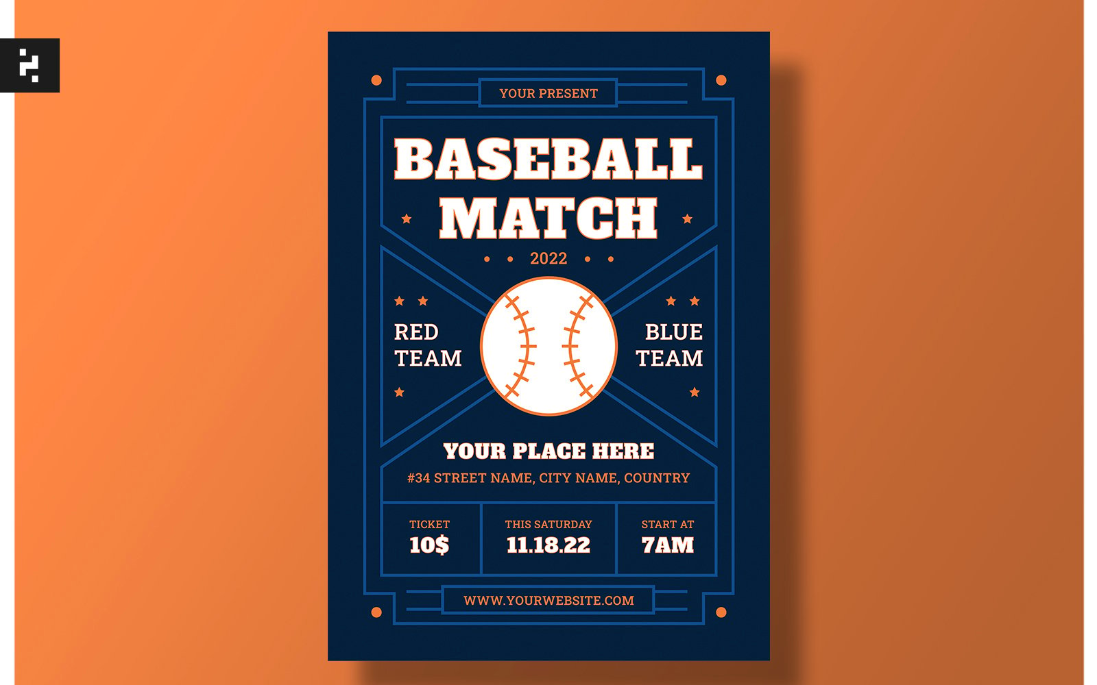 Baseball Match Flyer Template