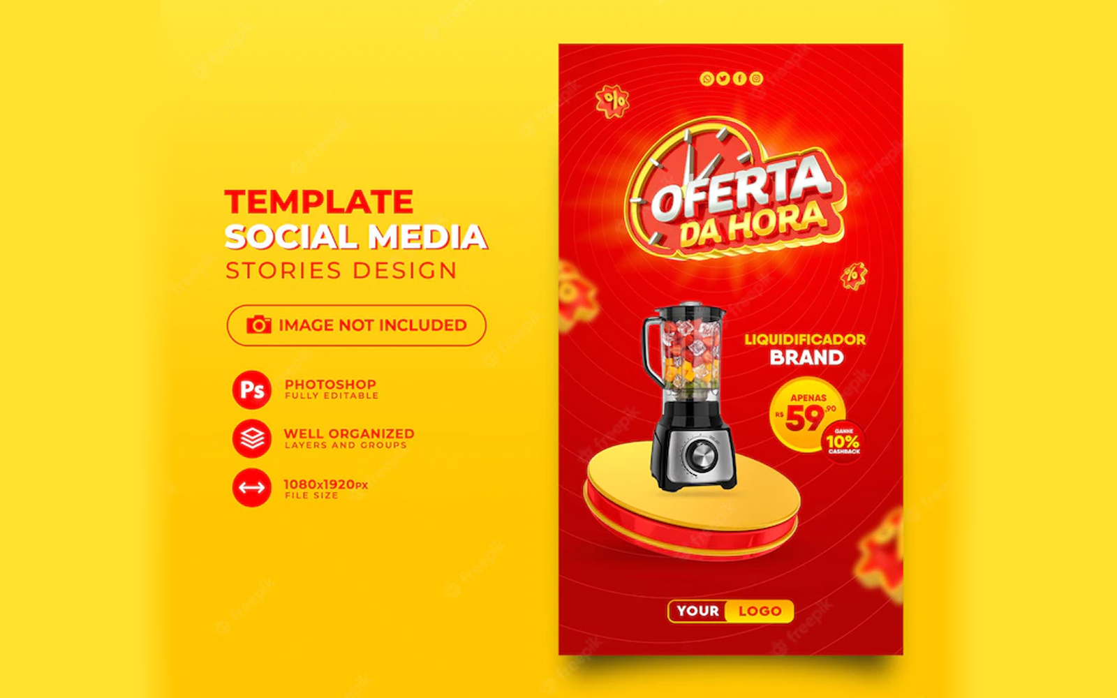 Post Social Media Offer Design In Portuguese