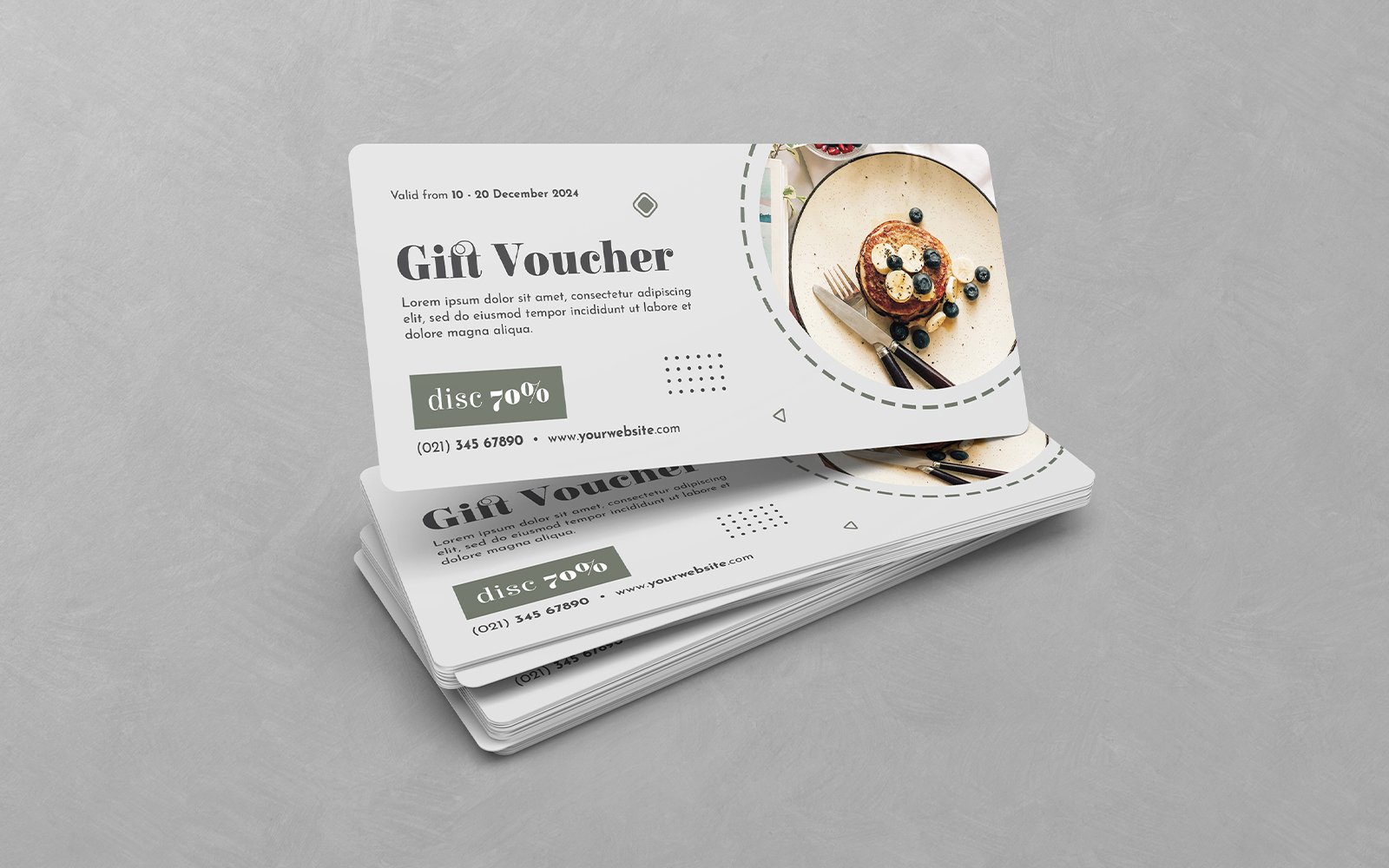 Clean Design Food Gift Voucher PSD Templates