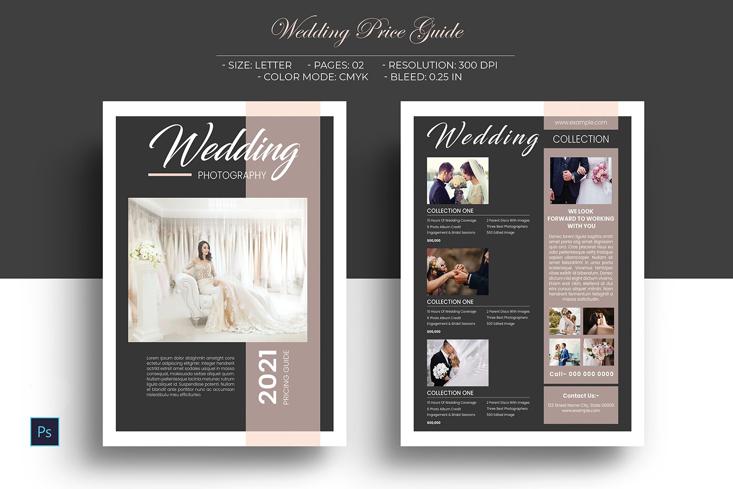 Wedding Photography Price List Corporate Identity Template