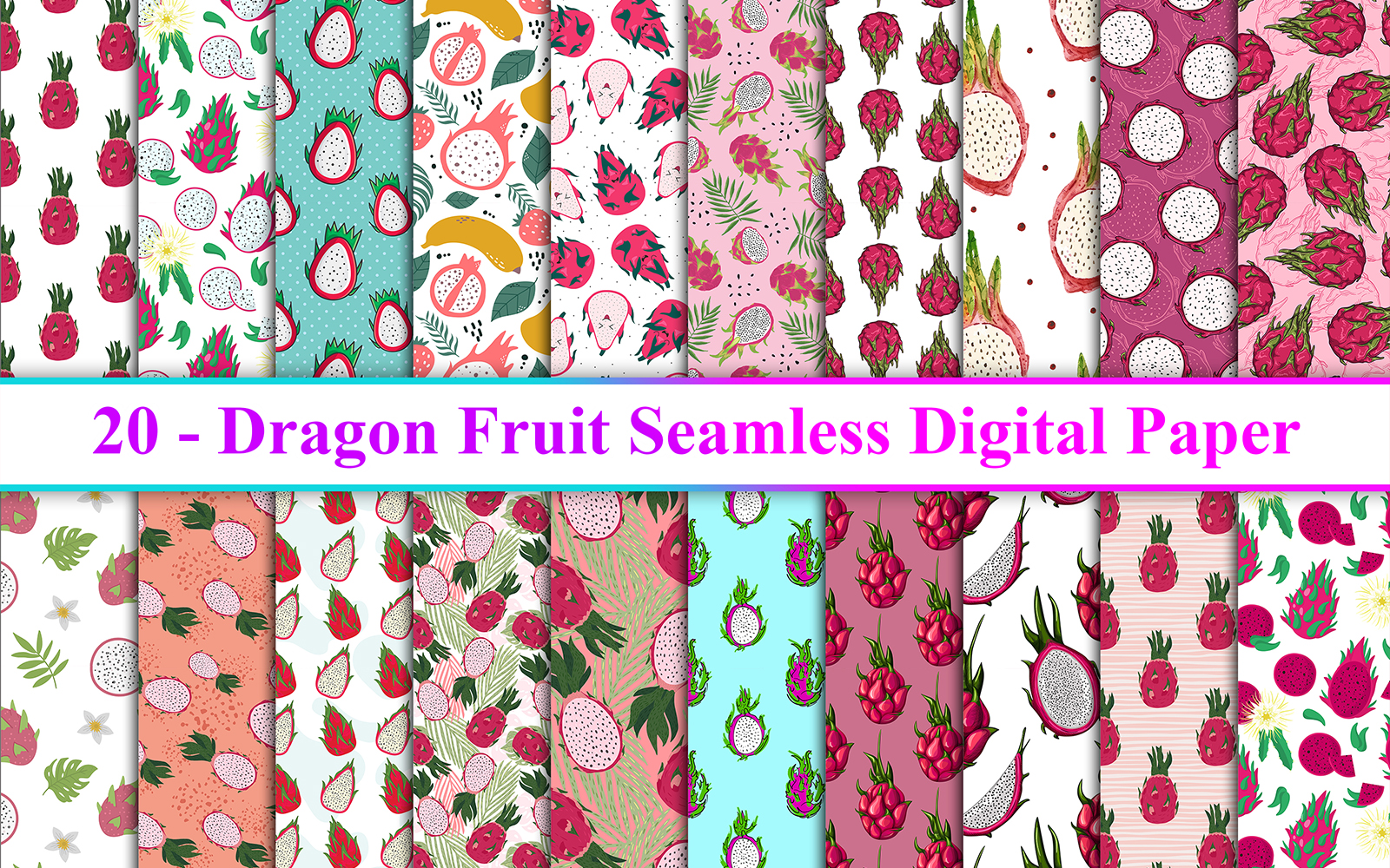 Dragon Fruit Seamless Digital Paper, Dragon Fruit Background